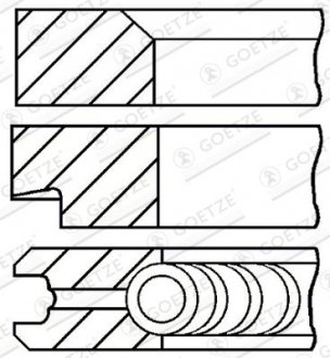 Фото автозапчасти кільця поршневі GOETZE ENGINE 08-438507-00 (фото 1)