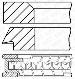 Фото автозапчасти pierњcienie tјok goetze 08-445800-00 81/1-1.2-2.8 std honda civic 1,6 1,8 97-00 GOETZE ENGINE 0844580000