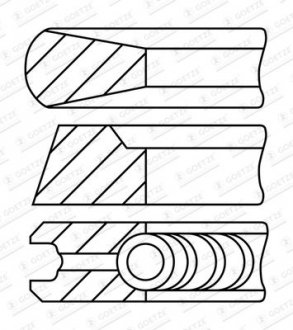 Фото автозапчасти кільця поршневі GOETZE ENGINE 08-447607-00 (фото 1)