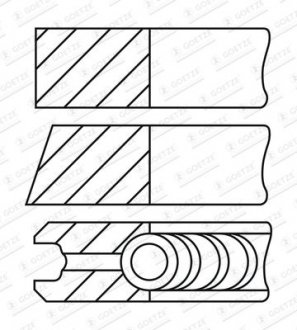 Фото автозапчастини pier┼ü.t┼ü. opel b20dth 83.00mm std GOETZE ENGINE 0845130000 (фото 1)