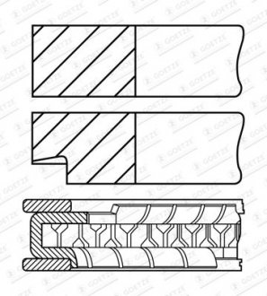 Фото автозапчасти кільця поршневі GOETZE ENGINE 08-452200-00