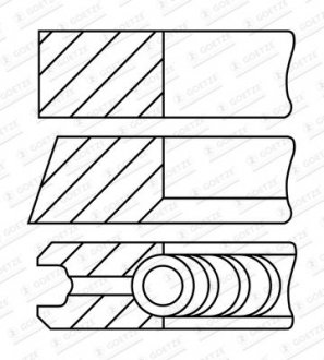 Фото автозапчасти pierscienie tlokowe kpl 1 tlok GOETZE ENGINE 0845230500 (фото 1)