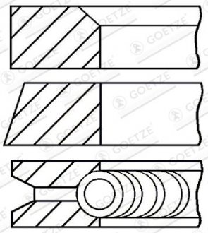 Фото автозапчасти кольца поршневые GOETZE ENGINE 08-502207-00