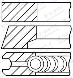 Фото автозапчастини pierњcienie tјok goetze 08-529300-00 82/1.2-1.5-3 std fiat coupe 2,0 20v turbo 96-00 GOETZE ENGINE 0852930000