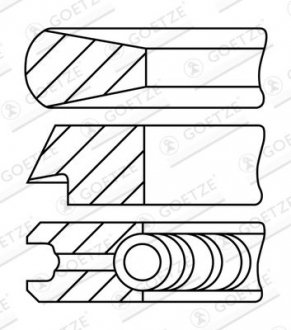 Фото автозапчасти кільця поршневі GOETZE ENGINE 08-782300-10 (фото 1)