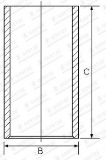 Фото автозапчасти гільза блоку циліндрів 2.5D 2.5TD PEUGEOT J5 CITROEN C25 FIAT DUCATO d=93мм GOETZE ENGINE 14-013481-00