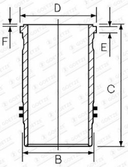 Фото автозапчасти гільза Volvo D12A SJ351496 89 460 110 GOETZE ENGINE 1545016000