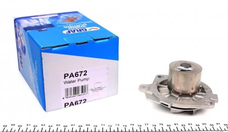 Насос воды Fiat Doblo 1.9D/JTD 01-/Opel Astra H/Vectra C/Zafira B 1.9CDTI 04-10 (B/B) (7 лоп.) GRAF PA672 (фото 1)