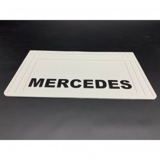 Фото автозапчастини бризковик з написом "MERCEDES" Тиснений білий (360Х640) GURBUZ PLASTIK GP0210