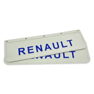 Фото автозапчасти бризговик на крило з синім написом "RENAULT" Білий (600X180) GURBUZ PLASTIK GP1003