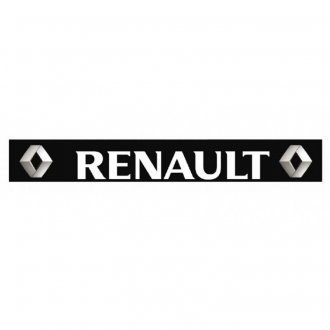 Фото автозапчасти брызговик резиновый черно-белый с надписью "RENAULT" 2400х350мм GURBUZ PLASTIK GP1089