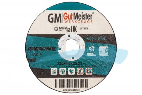 Диск зачисний по металу 1 14A d125x6.0x22mm GUT MEISTER GR-01125 (фото 1)