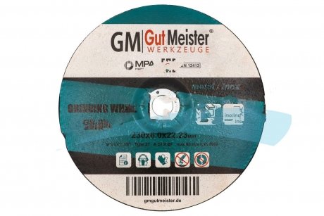 Диск зачисний по металу 27 14A d230x6.0x22mm GUT MEISTER GR-27230 (фото 1)