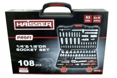 Универсальный набор инструмента 1/4,1/2 6-грн 108-предметов HAISSER 91907