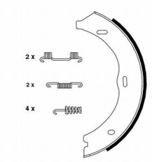 Фото автозапчасти mercedes Щеки ручного тормоза (d=186мм) Vito 03- HELLA BEHR 8DA 355 050-561