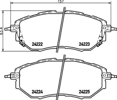 Фото автозапчасти гальмівні колодки дискові перед. Subaru Tribeca 05-/Forester 12-/Legacy 3,0 03- HELLA BEHR 8DB 355 012-031