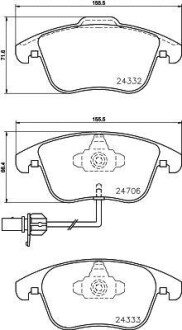 Фото автозапчастини гальмівні колодки дискові перед. Audi A4/Q5 (8RB) 08- HELLA BEHR 8DB 355 013-861