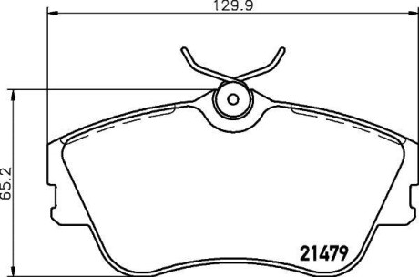 Фото автозапчасти тормозные колодки перед T4 1.9TD/2.4D >99 (R15)(невент.диск) HELLA BEHR 8DB355018-071