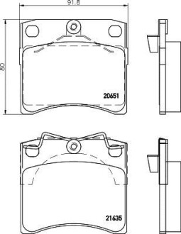 Гальмівні колодки, дискове гальмо (набір) HELLA BEHR 8DB355018381