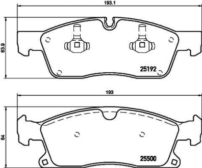 Фото автозапчасти гальмівні колодки перед. DB M-class (W166) 2.1D-6.4i 10-/Jepp Grand Cherokee IV HELLA BEHR 8DB 355 019-701