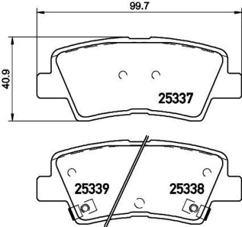 Фото автозапчастини гальмівні колодки дискові зад. Hyundai I30/Sonata 2.0 CRDi 06-/Kia Carens 13-/Ceed 12-/Ssangyong New Actyon/Korando 10- HELLA BEHR 8DB 355 019-981