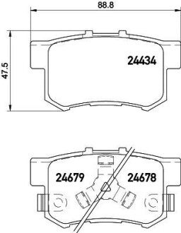 Фото автозапчасти гальмівнi колодки дискові зад. Honda CR-V, Accord (автомат) 2005- HELLA BEHR 8DB 355 020-021 (фото 1)