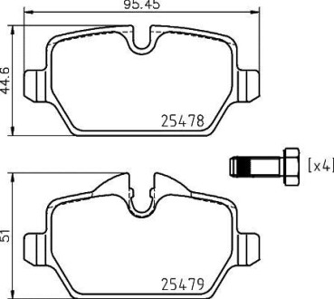 Гальмівні колодки (набір) HELLA BEHR 8DB355020111