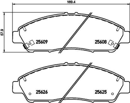 Фото автозапчастини дискові гальмівні колодки перед.Honda Pilot /Acura MDX 2007- HELLA BEHR 8DB 355 020-211