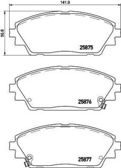 Фото автозапчасти гальмівнi колодки дисковi перед. Mazda 3 1.5/2.0/2.2D 09.13- HELLA BEHR 8DB 355 021-421