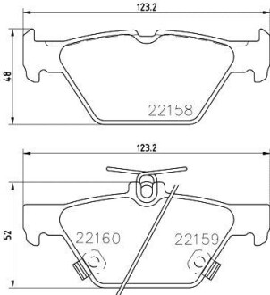 Фото автозапчасти гальмівні колодки дискові зад. Subaru Outback 2.0 D 2015- HELLA BEHR 8DB 355 023-341