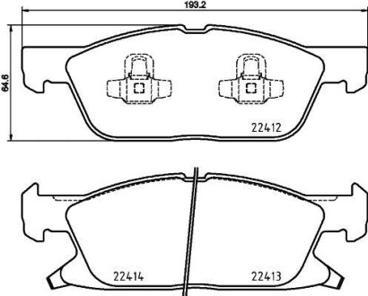 Фото автозапчасти колодки гальмівні комплект HELLA BEHR 8DB355024981