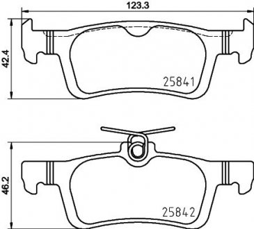 Колодки гальмівні (задні) Ford Fiesta 1.0 EcoBoost 17-/Peugeot 308 14- (Teves) Q+ HELLA BEHR 8DB355031761