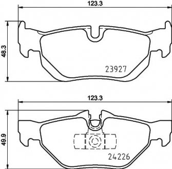 Фото автозапчасти hella bmw гальмівні колодки задн. 3 e90 04-, x1/3 09- HELLA BEHR 8DB 355 031-781