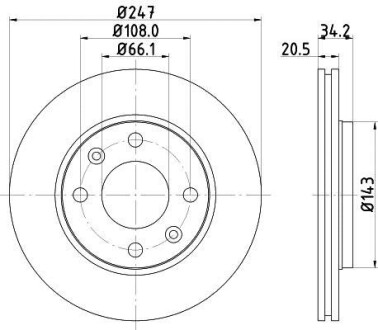 Фото автозапчасти диск гальмівний зад. PEUGEOT 206 (2A/C) 09/98- 106 I (1A, 1C) 09/91-04/96 306 (7A, 7C, N3, N5) 05/93- 306 HELLA BEHR 8DD 355 101-801