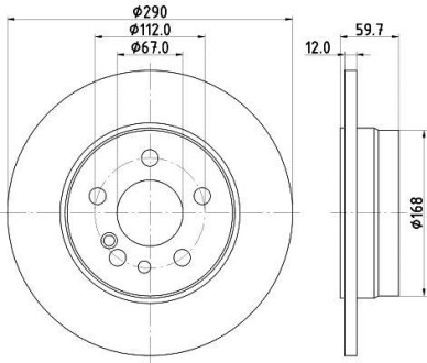 Фото автозапчасти диск гальмівний DB W140 S-klasa 93-99 задн. HELLA BEHR 8DD 355 102-721