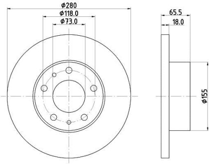 Фото автозапчасти гальмівний диск HELLA BEHR 8DD355104391