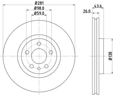 Фото автозапчасти гальмівний диск HELLA BEHR 8DD355104451