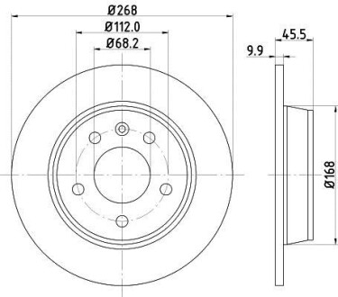 Фото автозапчастини гальмівний диск HELLA BEHR 8DD355104501