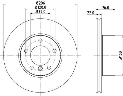 Фото автозапчастини диск гальмiвний перед. Bmw E39 96- HELLA BEHR 8DD 355 104-591