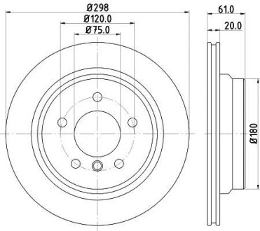 Фото автозапчасти диск гальмівний задній 298x20mm BMW E39 96-03 HELLA BEHR 8DD 355 104-611