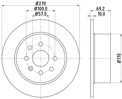 Фото автозапчасти гальмівний диск HELLA BEHR 8DD355104661