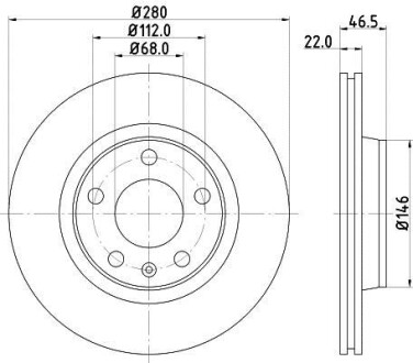 Фото автозапчастини диск гальмівний Volkswagen Passat 96-00 HELLA BEHR 8DD 355 105-531