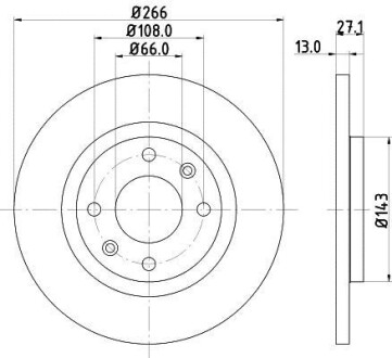 Фото автозапчастини гальмівний диск HELLA BEHR 8DD355105751