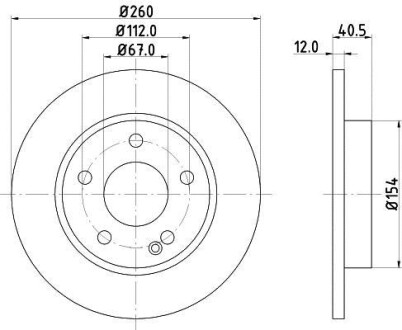 Фото автозапчасти гальмівний диск HELLA BEHR 8DD355105971