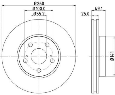 Гальмівний диск HELLA BEHR 8DD355106511