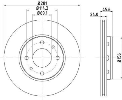 Фото автозапчасти гальмівний диск HELLA BEHR 8DD355107031