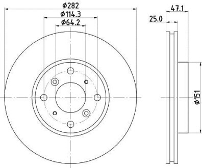 Фото автозапчасти гальмівний диск HELLA BEHR 8DD355108131