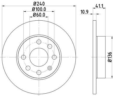 Фото автозапчасти гальмівний диск HELLA BEHR 8DD355108311