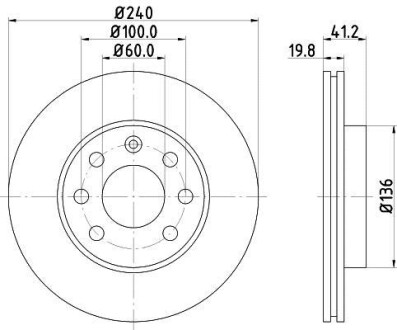 Фото автозапчастини гальмівний диск HELLA BEHR 8DD355108331