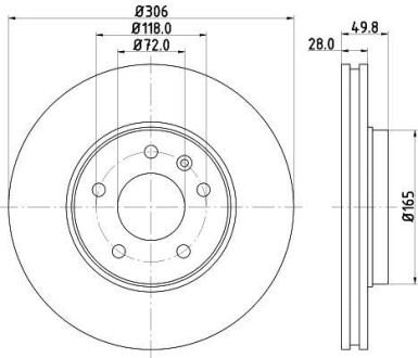 Фото автозапчасти гальмівний диск перед. Opel Vivaro,Trafic 01- HELLA BEHR 8DD 355 108-951